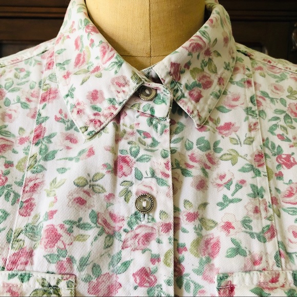 VINTAGE 90s Floral sleeveless top - Picture 2 of 11